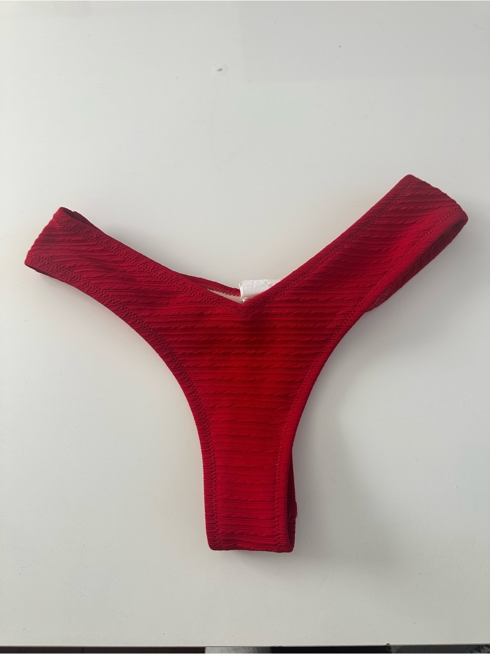 SOME DAYS LOVIN red textured high leg BIKINI BOTTOMS sz XS